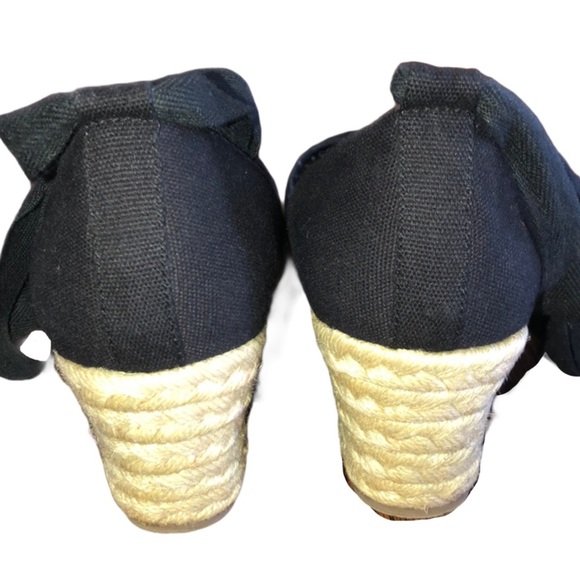 Steve Madden Black Tie Up Espadrille Wedges - Picture 4 of 15
